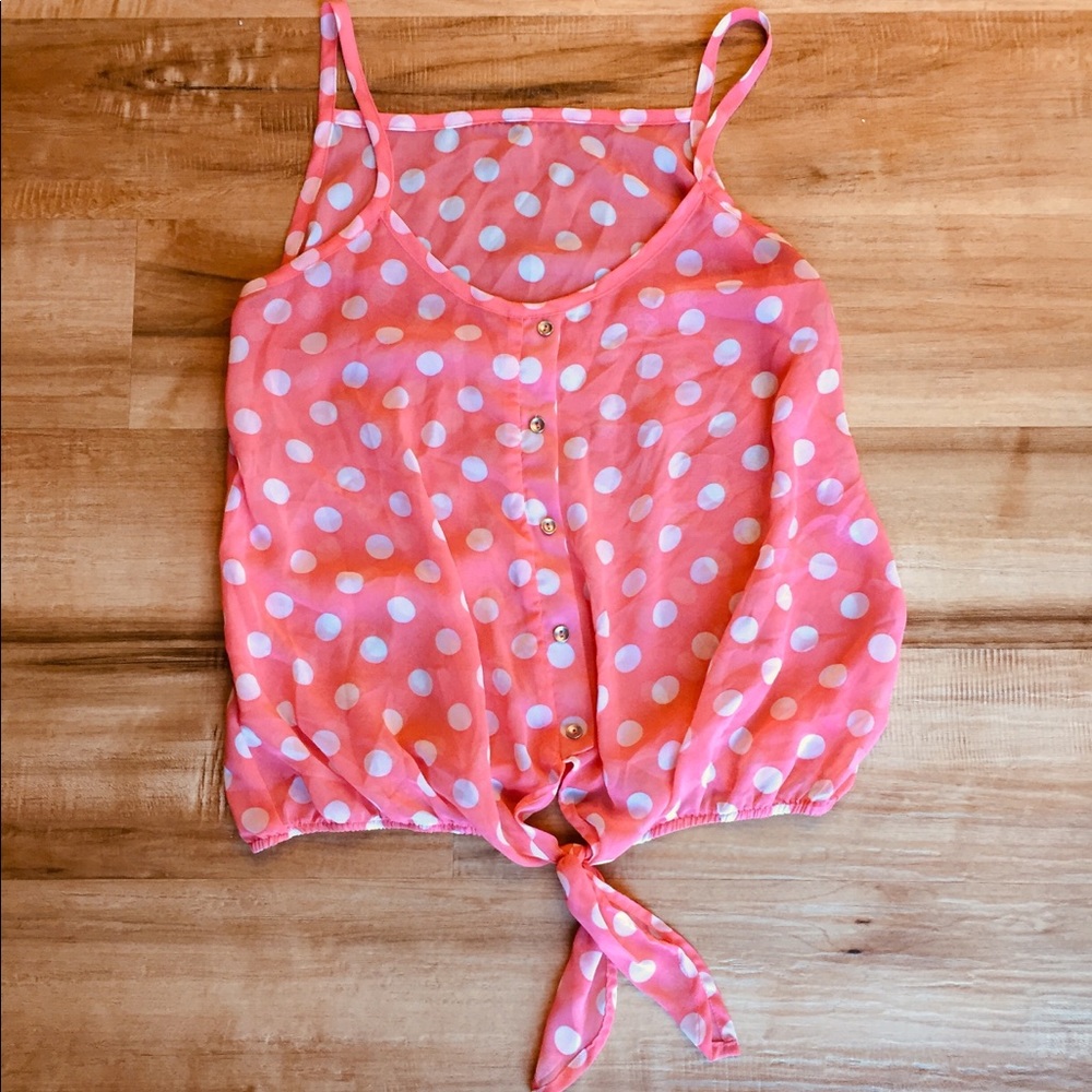 Pink Polka Dot Top